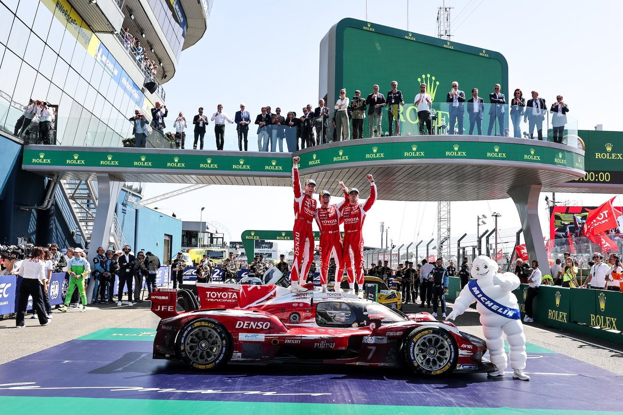 Kamui Kobayashi (JPN) Nyck de Vries (NDL) Mike Conway (GBR) Toyota Racing Le Mans 24 Hours World Endurance Championship 8th to 14th June 2026 Circuit de la Sarthe, Le Mans, France