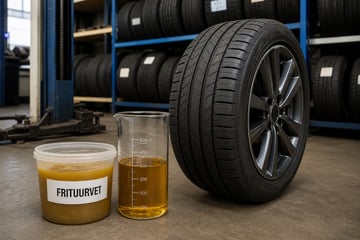 Autobanden en frituurvet