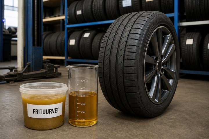 Autobanden en frituurvet